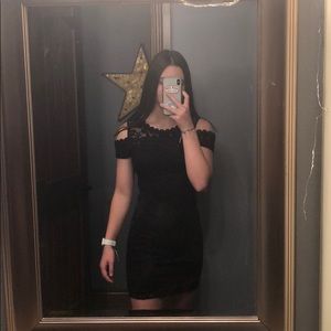 Cute black lace dress!